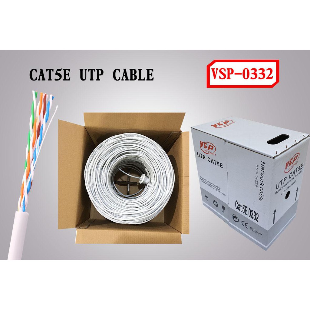 [Mã 267ELSALE hoàn 7% đơn 300K] Cáp 5E UTP -0332 (305m)-Cáp Dây Trắng