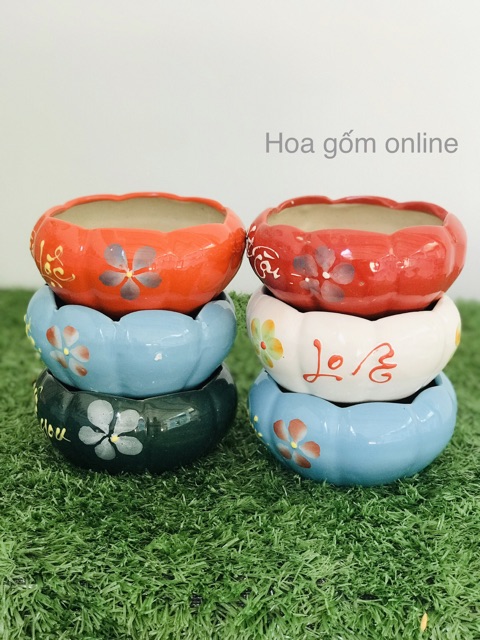 Chậu gốm sứ 5,5 x 11cm ( không kèm cây)