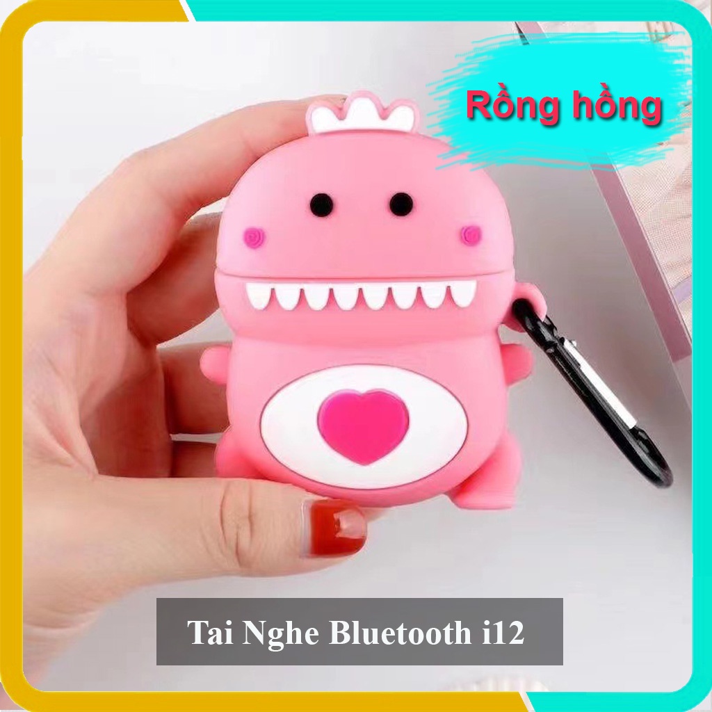Tai nghe không dây Inpods i12 TWS,kèm vỏ bảo vệ hoạt hình dễ thương, kết nối bluetooth 5.0, tương thích với Android\iOs