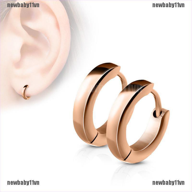 Khuyên Vành Tai Thép Không Gỉ Dạng Kẹp Phong Cách Punk