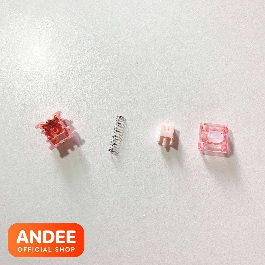 Jelly Strawberry Dâu v2 bán lẻ công tắc phím cơ tuyến tính lò xo 52g có lube sẵn siêu mượt