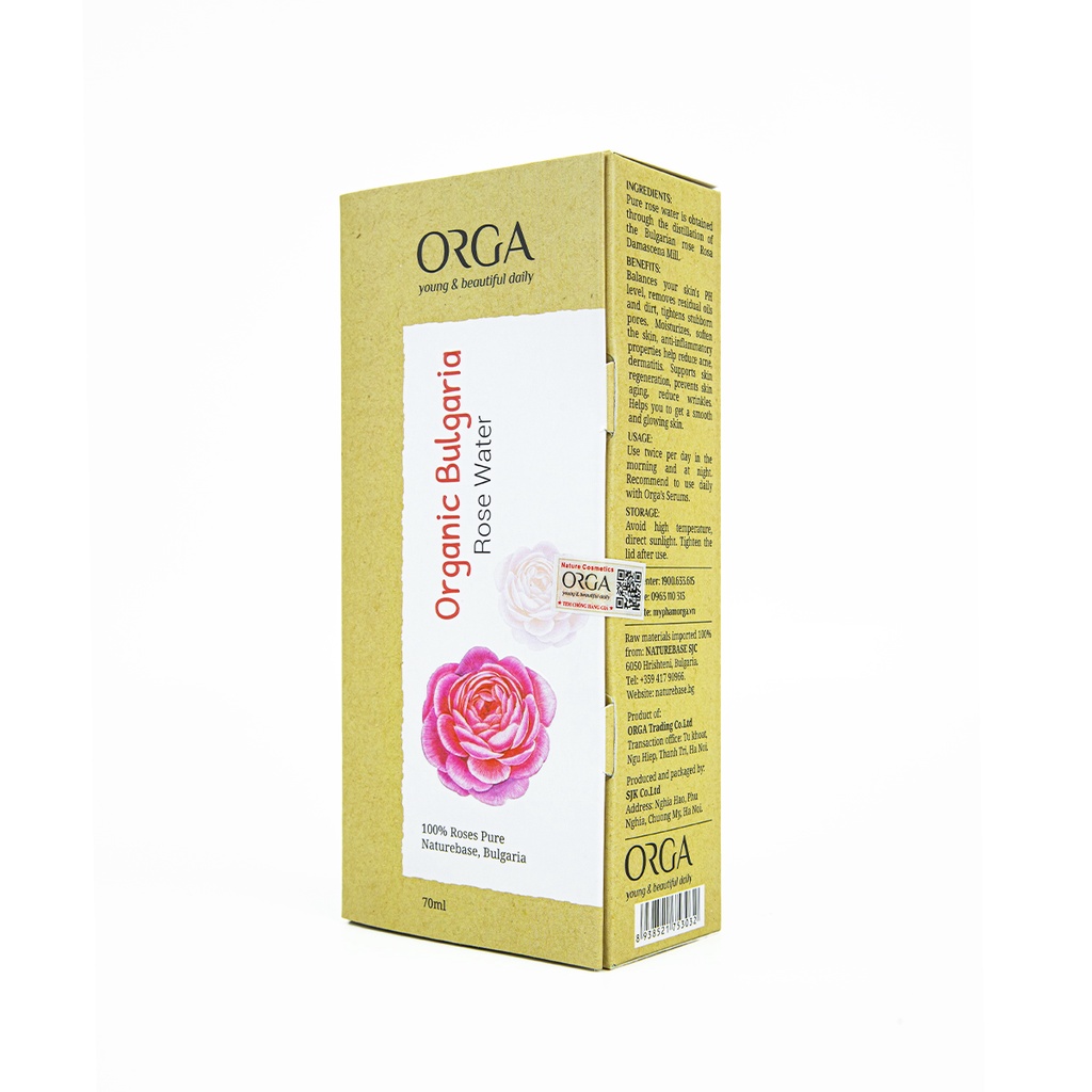 Nước Hoa Hồng Le'Orga - Toner Organic Bulgaria Cân Bằng Da Se Khít Lỗ Chân Lông 70ml