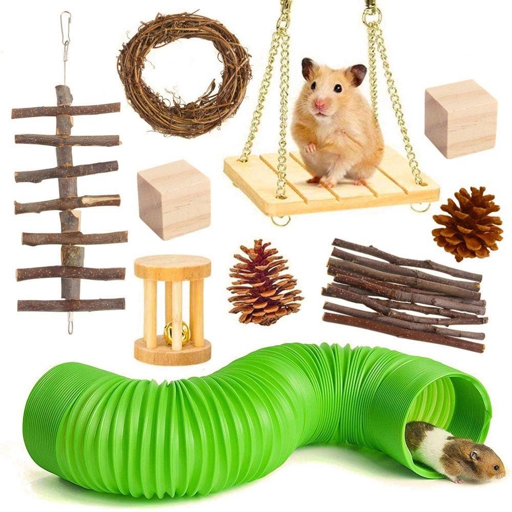 Bộ Đồ Chơi Đường Hầm Bằng Gỗ Cho Chuột Hamster