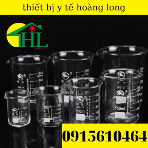 Cốc ThủyTinh Thí Nghiệm Chịu Nhiệt Từ 50 ml Đến 500 ml Có Chia Vạch Đo Thể Tích (Nhiều Kích Cỡ)