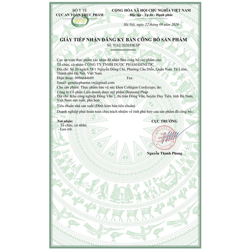 Nước uống trắng da giảm nám Collagen Cordyceps - Sản phẩm viện hàn lâm KHCN VN dạng siro 20 gói