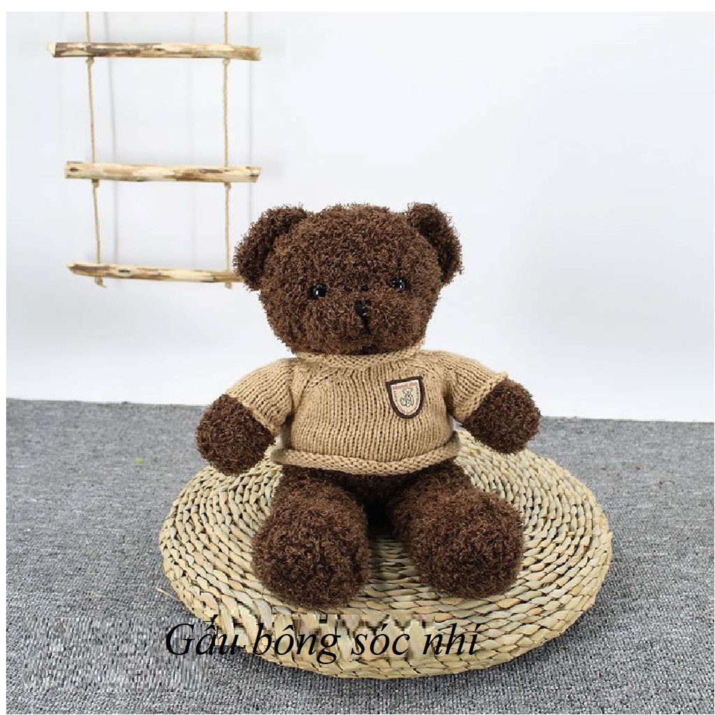 Gấu bông Teddy áo len cao cấp đồ chơi siêu xinh cho bé 💥 Tặng kèm đai kháng lực tập thể dục