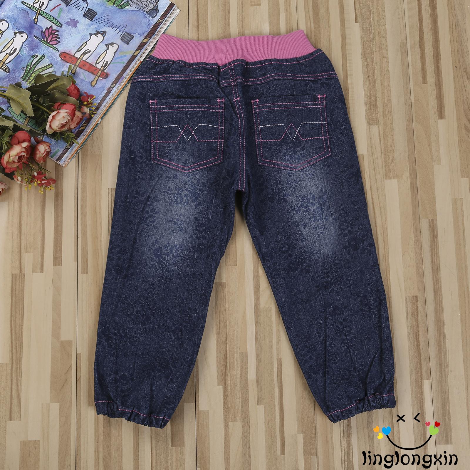 Quần Jeans Lưng Thun Co Giãn Thời Trang Cho Bé Gái Từ 1-6 Tuổi