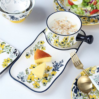 Mua Set 2 món bát đĩa ăn sáng cao cấp họa tiết Mai Vàng