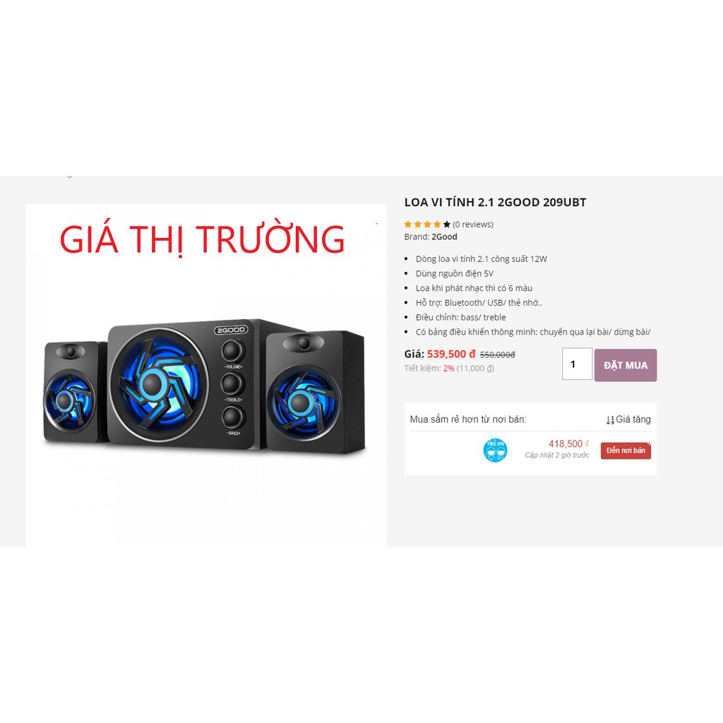 [Mã ELHAMS5 giảm 6% đơn 300K] Giá Sốc - Loa Bluetooth Super Bass Sada-209 Có Led Tự Động Đổi Màu RGB