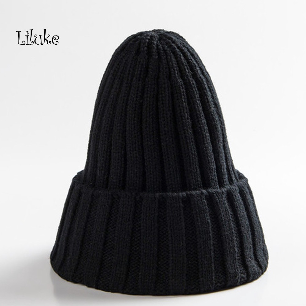 Mũ Beanie Dệt Kim Unisex Mềm Mại Màu Trơn Phong Cách Hiphop