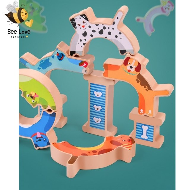 Đồ chơi xếp hình cho bé bằng gỗ Hercules cân bằng, đồ chơi montessori thông minh phát triển trí tuệ nhẫnnại BL68 BeeLove