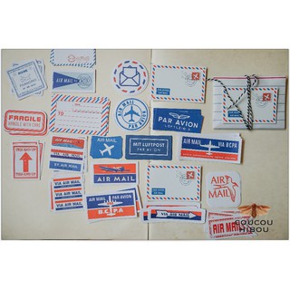 HỘP STICKER LABEL 60 MIẾNG- mẫu air mail