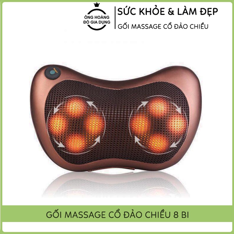 Máy Massage Cổ, Gối Massage Cổ Hồng Ngoại 8 Bi Xoay Đổi Chiều Hàn Quốc