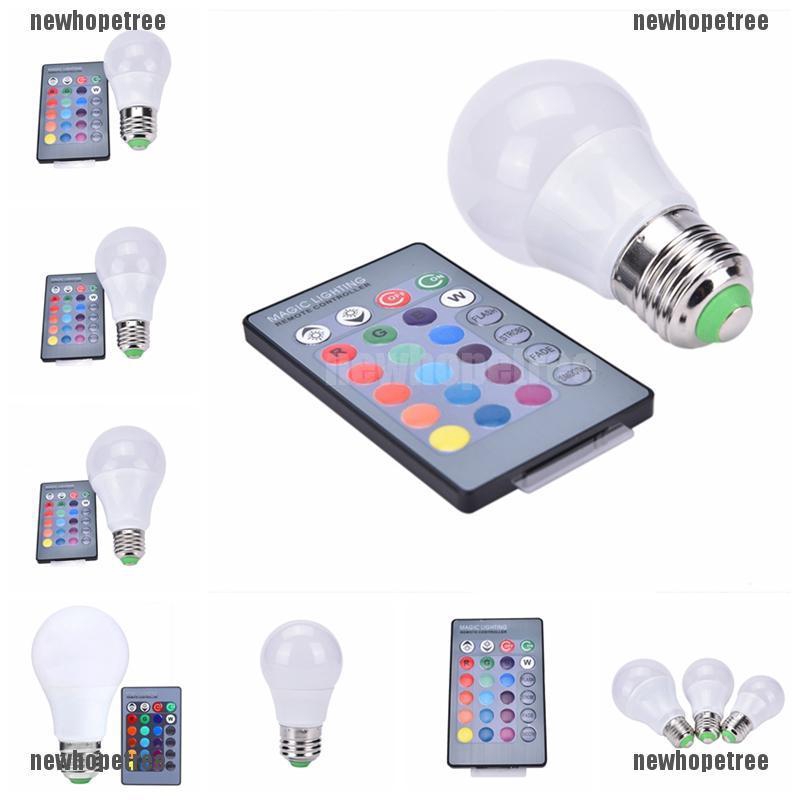 Bóng Đèn LED RGB E27 85-265V Đổi Màu Kèm Điều Khiển Từ Xa