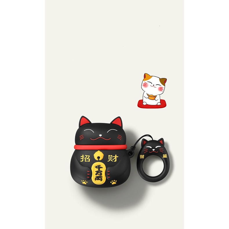 Vỏ bảo vệ hộp sạc tai nghe Airpod Pro 1 2 phong cách hoạt hình 3D bằng silicon có móc khóa