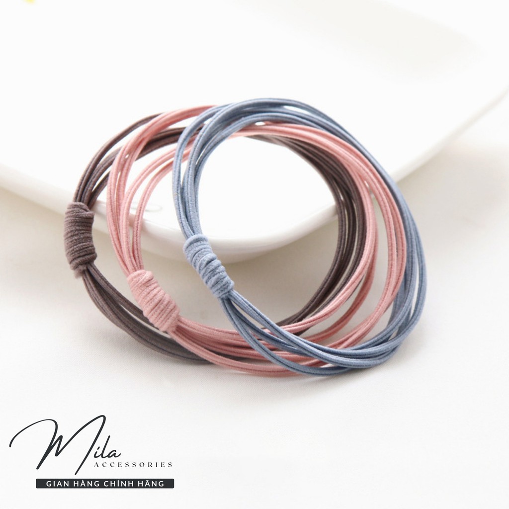 Dây buộc tóc vải hàn quốc cute MILA D104 ❤️SIÊU DỄ THƯƠNG❤️ với 4 dây co giãn siêu bền Mila Accessories