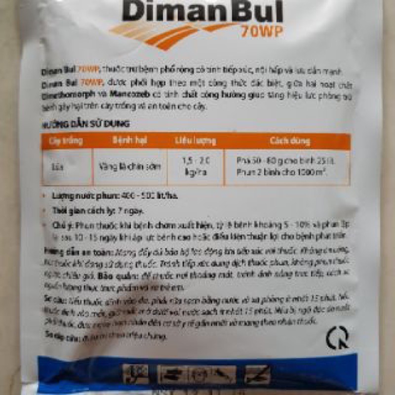 DimanBul 70WP 35g thuốc trừ bệnh sương mai,thối thân xì mủ chết nhanh