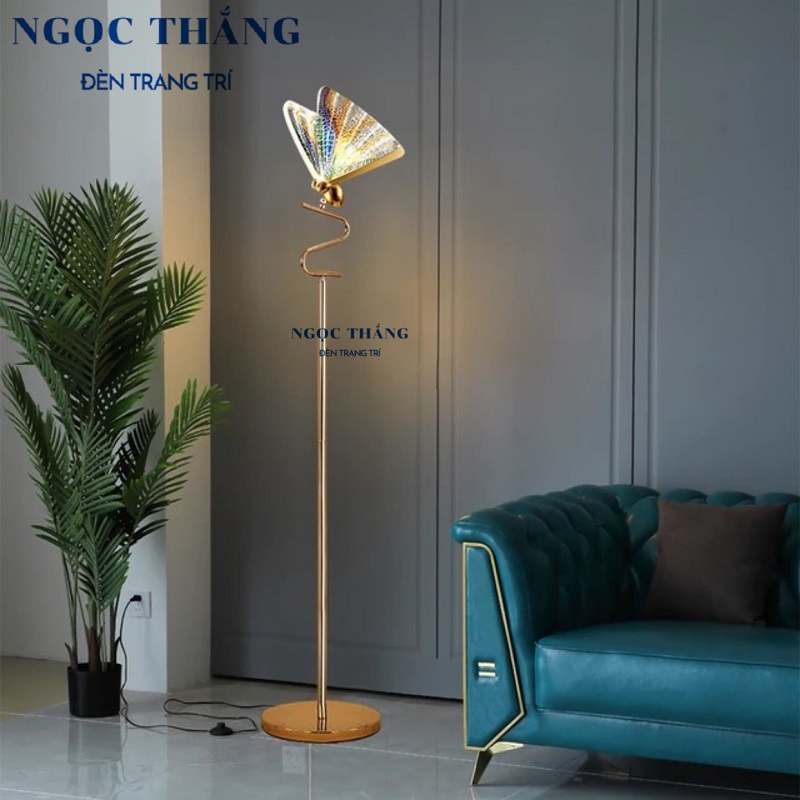 Đèn Cây Đọc Sách Hình Bướm Trang Trí Phòng Khách Phòng Ngủ 8W Led 3 chế độ màu DD110 Ngọc Thắng