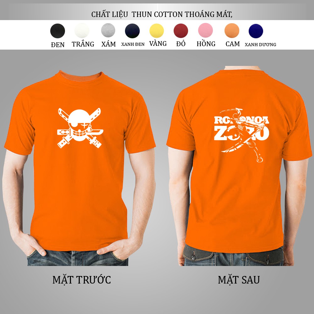 Áo Thun Nam OnePiece Zoroo Cổ Tròn ( nhiều màu) Tay Ngắn,đủ màu, đủ size