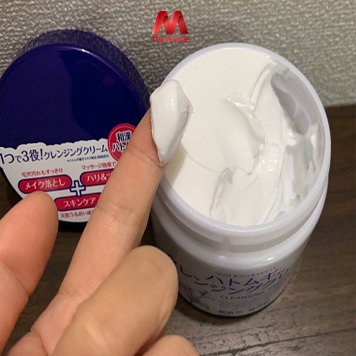 Kem tẩy trang kết hợp massage chiết xuất dĩ ý Wasosen Hatomugi Cleansing Cream 300g