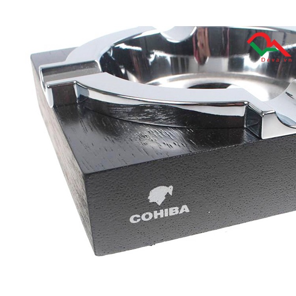 { HÀNG CHÍNH HÃNG } Gạt Tàn Cii-gar bằng Gỗ  2 Trong 1 Cohiba HB 3016 Cao Cấp Họa Tiết Hoa Văn Sang Trọng