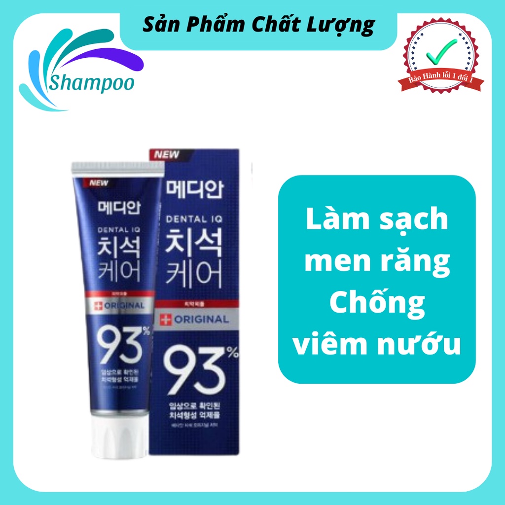 Kem đánh răng Median Dental IQ 93 Tuýp 120g Hàn Quốc trắng răng chắc nướu hơi thở thơm mát nụ cười rạng ngời