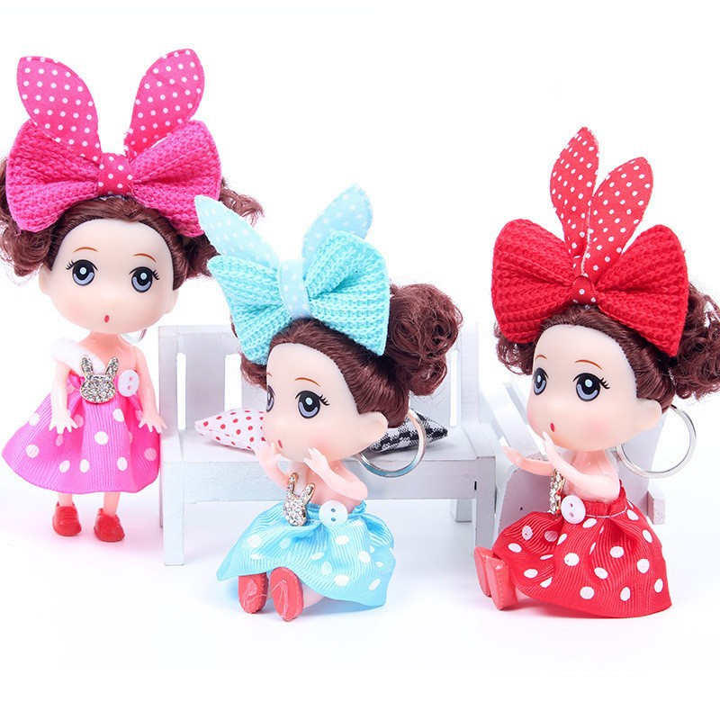 Búp bê trang trí bánh sinh nhật  búp bê chipi tóc xù 12cm