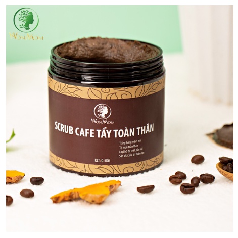 Scrub Nghệ - Scrub Cafe Tẩy Tế Bào Chết Da Mặt, Toàn Thân Giúp Sạch Da và Trắng Da Sâu Từ Bên Trong Wonmom