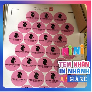In tem, decal, logo, sticker (5 tờ) chất liệu giấy dán khổ A3 - cắt theo yêu cầu