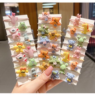 (Sét 10) Dây Buộc Tóc Cho Bé Gái Set 10 Chi Tiết Hoạt Hình Dễ Thương