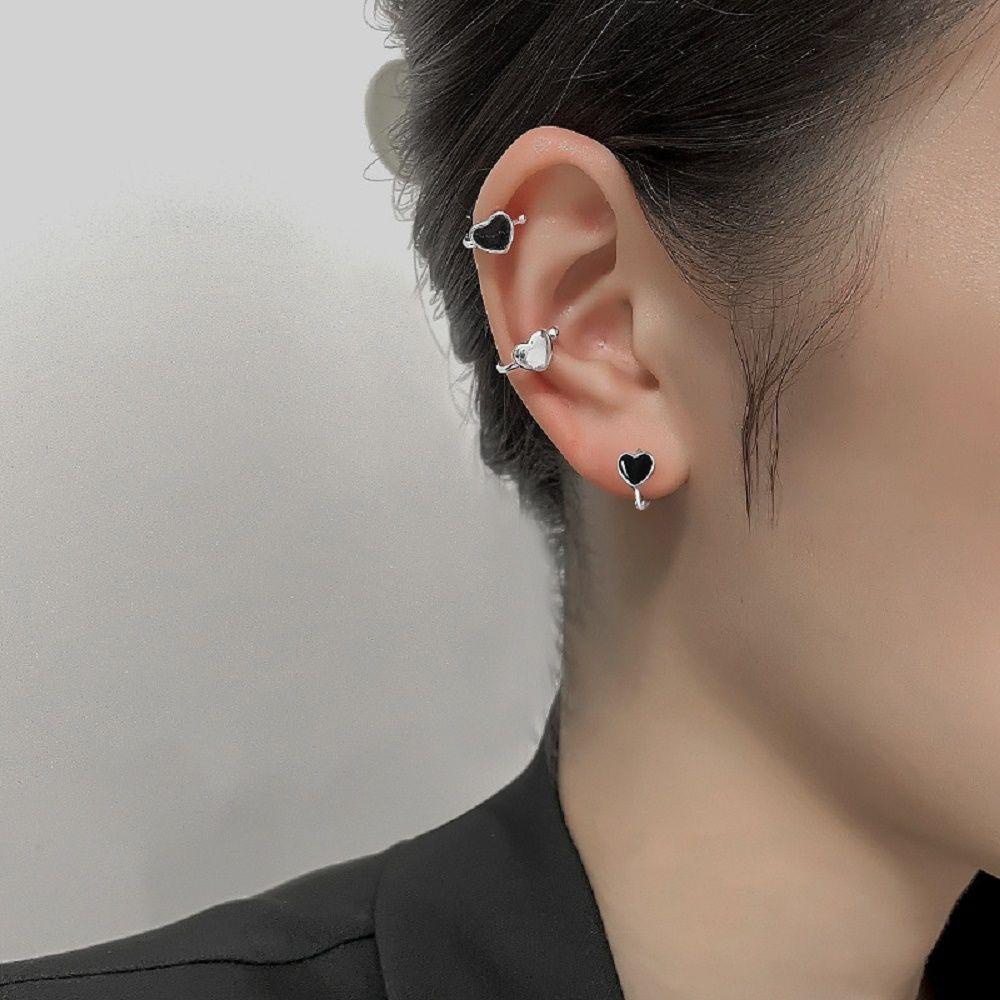 Khuyên Kẹp Vành Tai Không Xỏ Lỗ Bằng Đồng Hình Trái Tim Phong Cách Punk Dành Cho Nữ