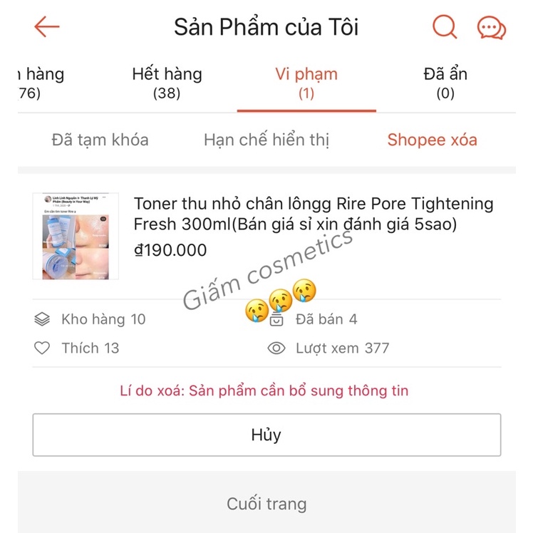 Toner RiRe thu nhỏ l.ỗ chân lô.ng