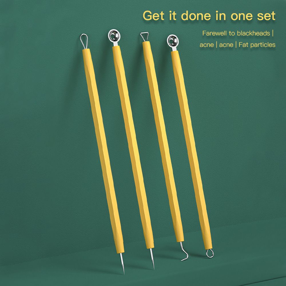 [Hàng mới về] Set dụng cụ nặn mụn hai đầu bằng thép không gỉ nhiều màu sắc tùy chọn