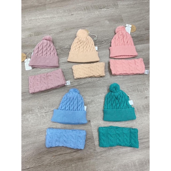 HRNEE - Set mũ len khăn ống cho bé size 6-12M,1-2Y, 2-3Y, 3-4Y