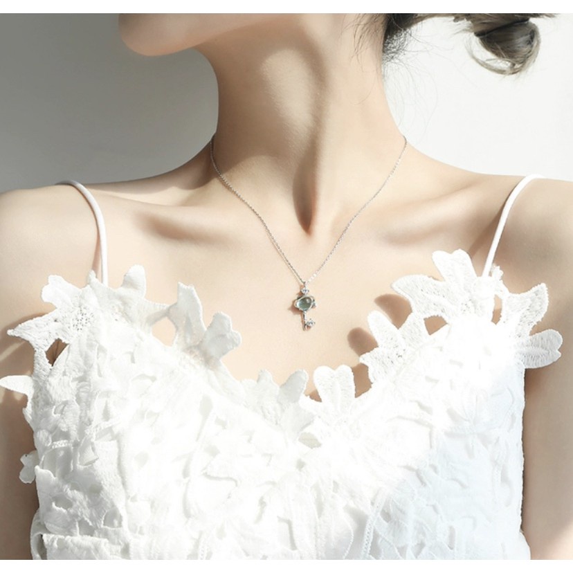 Vòng cổ hình hành tinh dải ngân hà /chìa khóa/ngôi sao xanh dương phong cách Hàn Quốc làm quà tặng tình bạn/valentine