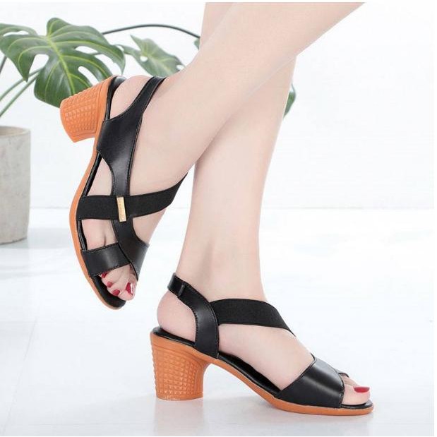 Dép sandal trung niên nữ da pu cao cấp siêu nhẹ, siêu êm - Vincent Shop