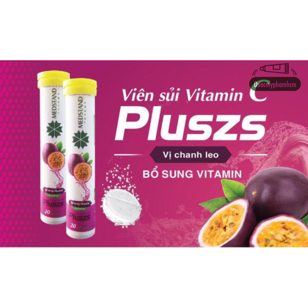 Viên sủi bổ sung vitamin CPluszc vị chanh leo, tub 20 viên