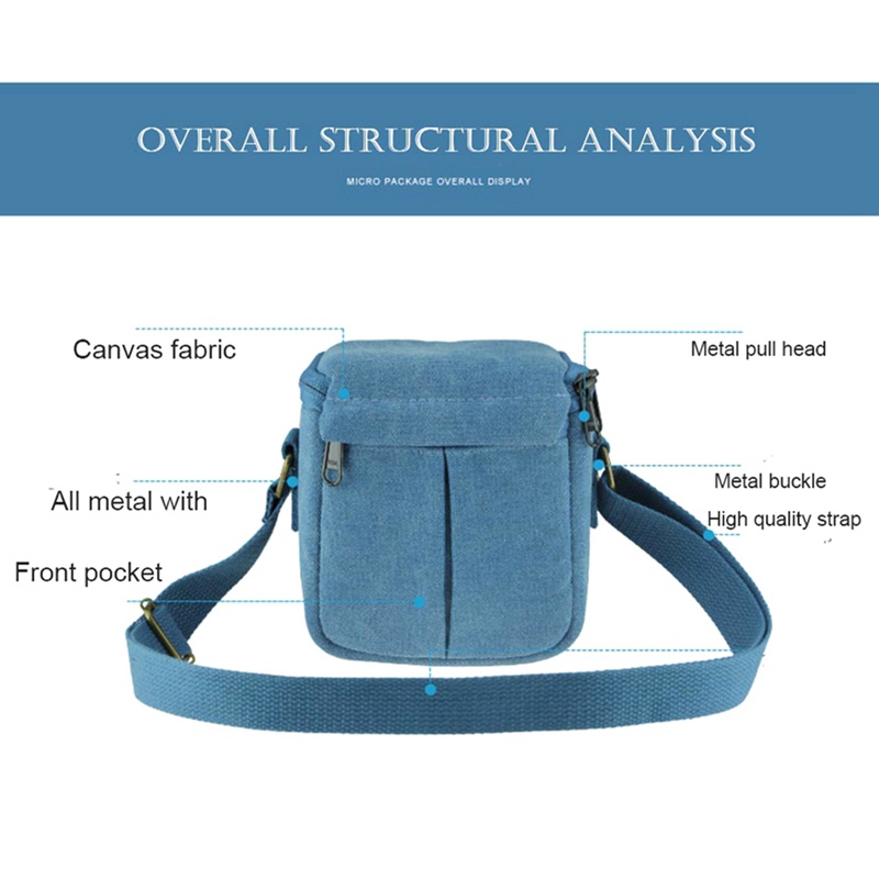 Mirrorless Camera Bag Casual Photography Bag Shoulder for Canon Sony Mirrorless Canvas Camera Bag