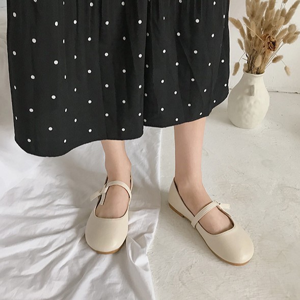 [A12](CÓ SẴN) Giày Búp Bê Vintage Nữ Quai Ngang Thắt nơ Cực Đẹp | BigBuy360 - bigbuy360.vn