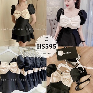 Set bigsize nơ hs595-áo nơ hs244-l,xl,xxl