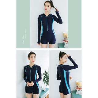 Đồ bơi nữ liền mảnh dài tay kín đáo - Áo tắm liền thân - Đồ tập Yoga cao cấp quần lửng BBW8805