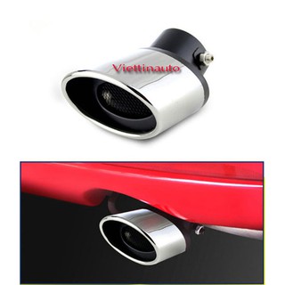 Ốp ống xả  trang trí cho Ô tô Màu Đen bạc- Mẫu 4