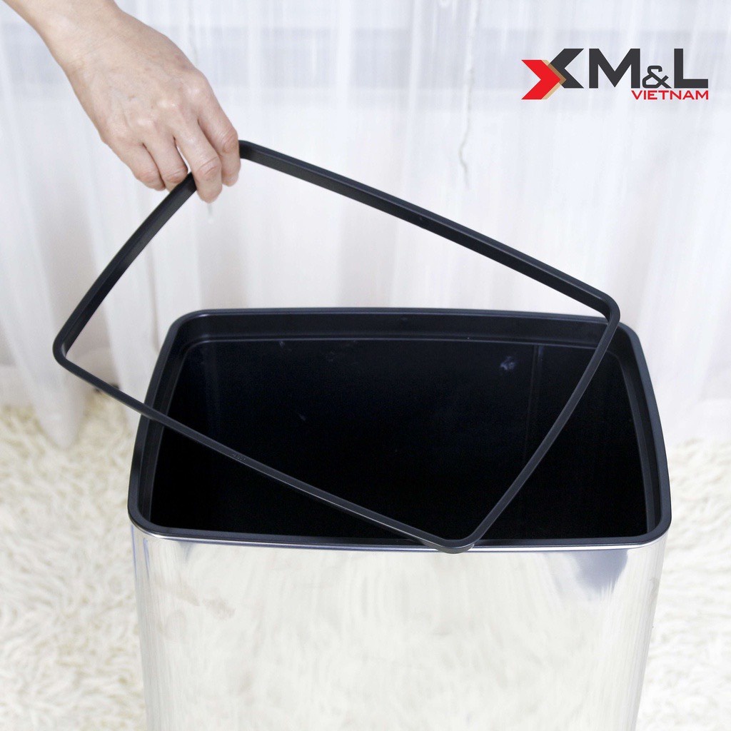 Thùng rác thông minh cảm ứng 45 Lít M&amp;L - 45LS23, thân nhựa, nắp nhựa PP cao cấp, bền đẹp, sang trọng