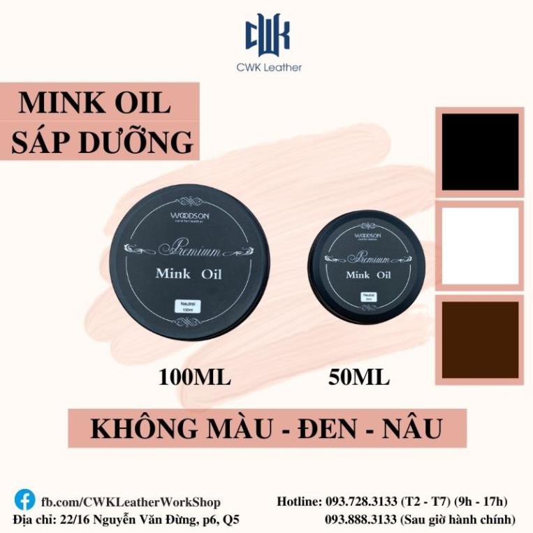 [Chuyên phục hồi-bảo dưỡng làm mới đồ da- Chính Hãng]Mink oil-mỡ chồn-Woodson-DƯỠNG DA, VÍ BÓP,TÚI,ÁO DA,GIÀY DA,..