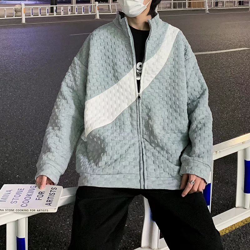 Áo Khoác cardigan Cổ Đứng Tay Dài Dáng Rộng Có Khóa Kéo Phong Cách Hàn Quốc Thời Trang Cho Nam Và Nữ