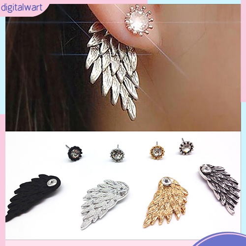 Khuyên tai hình cánh thiên thần đính đá thời trang thanh lịch dành cho nữ nhiều màu lựa chọn