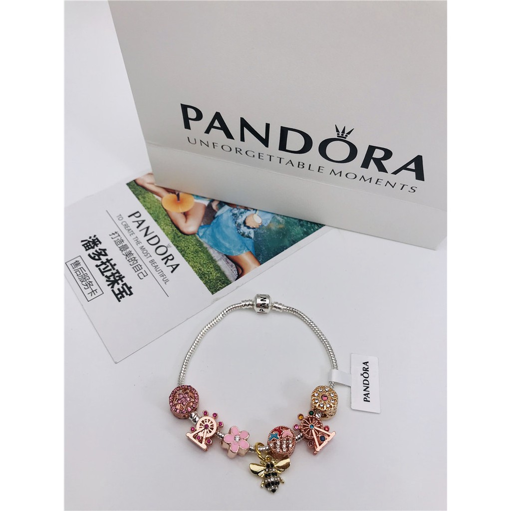 Vòng Tay kim khí Hình Vòng Đu Quay Màu Hồng xinh xắn NA61