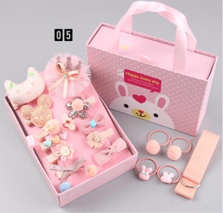 Set 18 chi tiết nơ hình thỏ cho bé