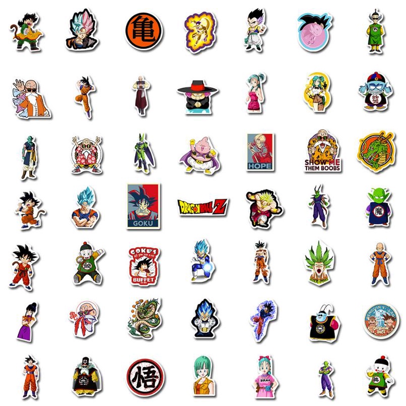 Sticker DRAGON BALL nhựa PVC không thấm nước, dán nón bảo hiểm, laptop, điện thoại, Vali, xe #11