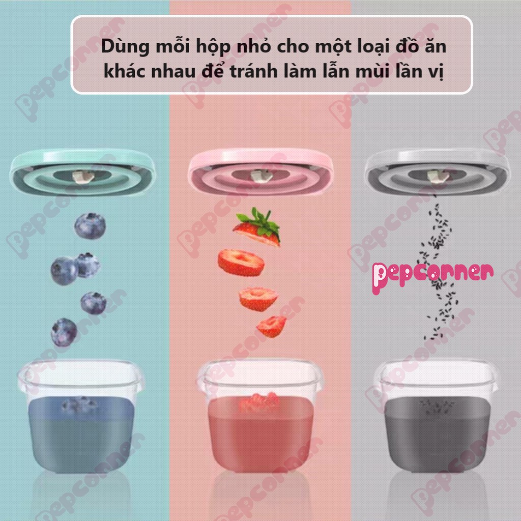 Hộp trữ đông, trữ đồ ăn dặm thức ăn cho bé 120ml Misuta, dùng được trong lò vi sóng, có đặt lịch ngày trữ đông